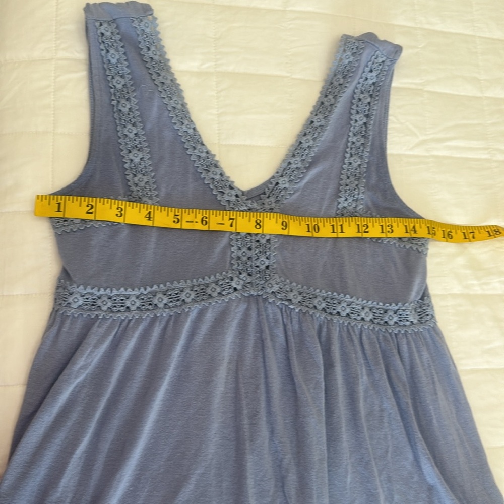 Mudd Y2K Blue Sleeveless Lace Trim Top Sz S - Picture 5 of 7